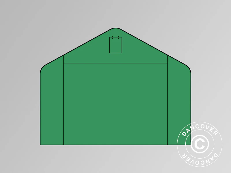 Endevæg/dør til Lagertelt PRO 4x6m, 4x8m, 4x10m og 4x12m PVC, Grøn