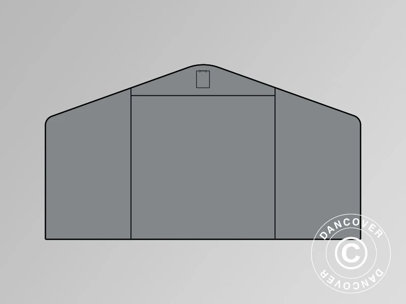 Endevæg/dør til Lagertelt PRO 8x12m PVC, Grå
