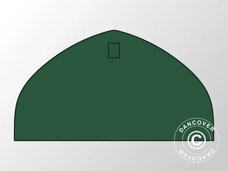 Endevæg standard til telthal, rundbuehal 10x5,54m, PVC, Grøn