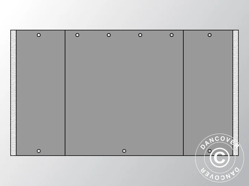 Endevæg UNICO 3m med smal dør (3x3m), Mørkegrå
