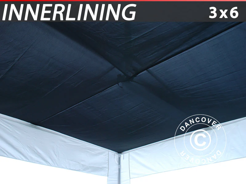 FleXtents loftdrapering, Sort, til 3x6m Foldetelte
