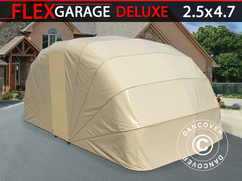Foldegarage (Bil), 2,5x4,7x2m, Beige