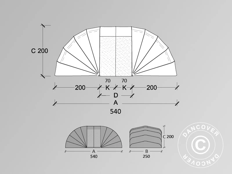 Foldegarage (Bil), 2,5x5,4x2m, Beige - Image 4