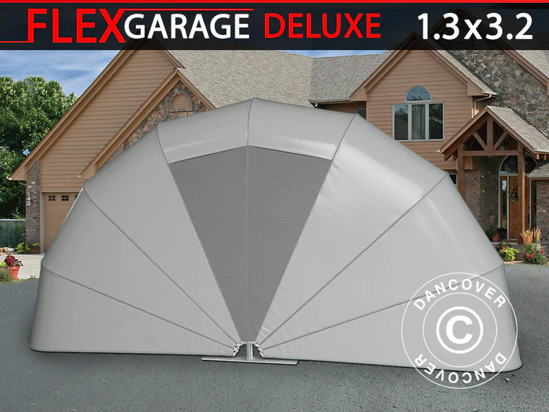 Foldegarage (MC), 1,3x3,2x1,6m, Grå