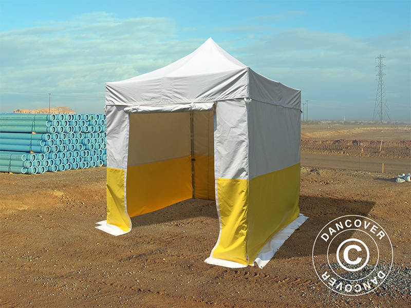 Foldetelt FleXtents® PRO 2,5x2,5m, PVC, Arbejdstelt, Flammehæmmende, inkl. 4 sidevægge - Image 2