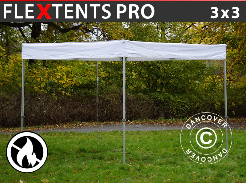 Foldetelt FleXtents® PRO Exhibition 3x3m Hvid, Brandhæmmende