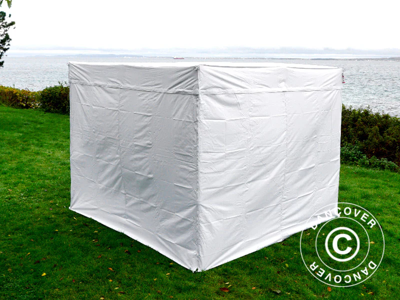 Foldetelt FleXtents® PRO Exhibition m/sidevægge, 3x3m, Hvid, Brandhæmmende - Image 10