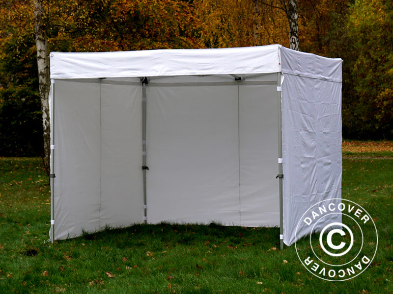 Foldetelt FleXtents® PRO Exhibition m/sidevægge, 3x3m, Hvid, Brandhæmmende - Image 2