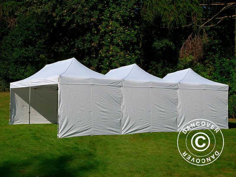 Foldetelt FleXtents® Steel 9x6m Hvid, inkl. 8 sider - Image 3