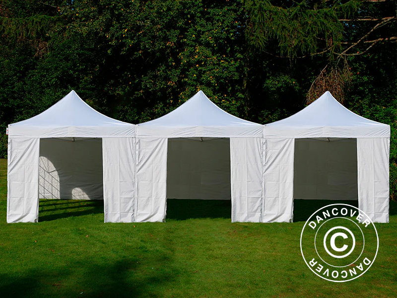 Foldetelt FleXtents® Steel 9x6m Hvid, inkl. 8 sider - Image 4