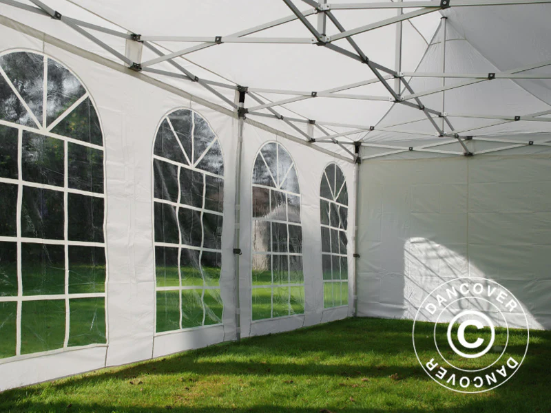 Foldetelt FleXtents® Steel 9x6m Hvid, inkl. 8 sider - Image 6