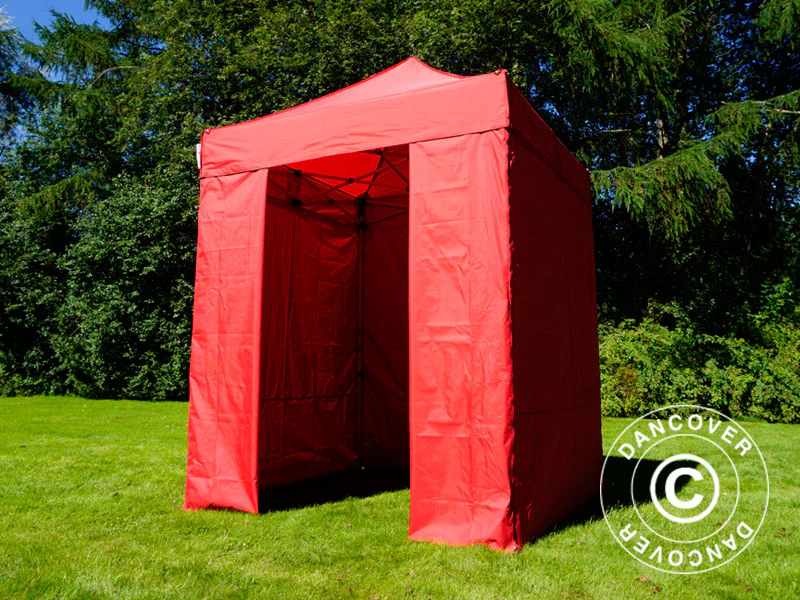Foldetelt FleXtents Basic v.2, 2x2m Rød, inkl. 4 sider - Image 13