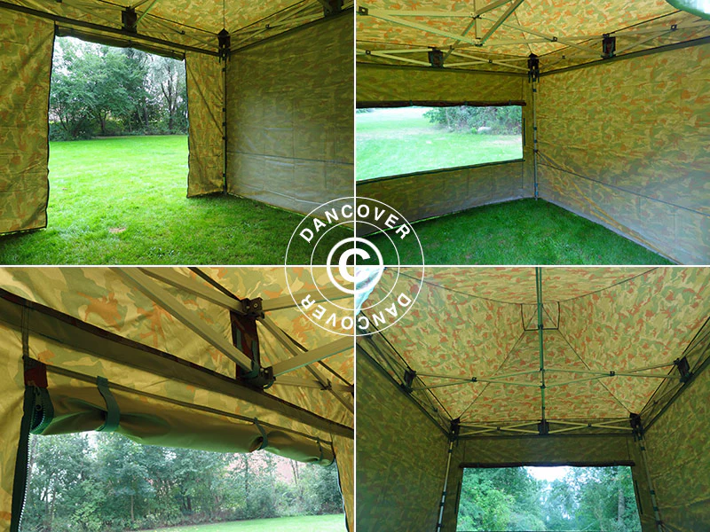 Foldetelt FleXtents PRO 3x3m Camouflage/Militær, inkl. 4 sider - Image 12