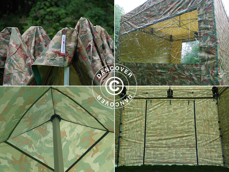 Foldetelt FleXtents PRO 3x3m Camouflage/Militær, inkl. 4 sider - Image 13