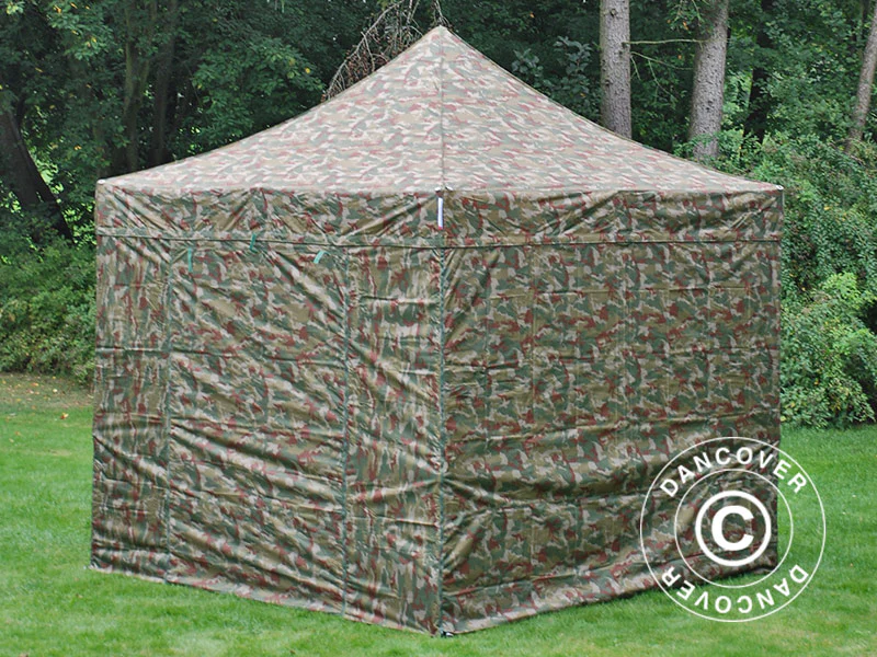 Foldetelt FleXtents PRO 3x3m Camouflage/Militær, inkl. 4 sider - Image 14