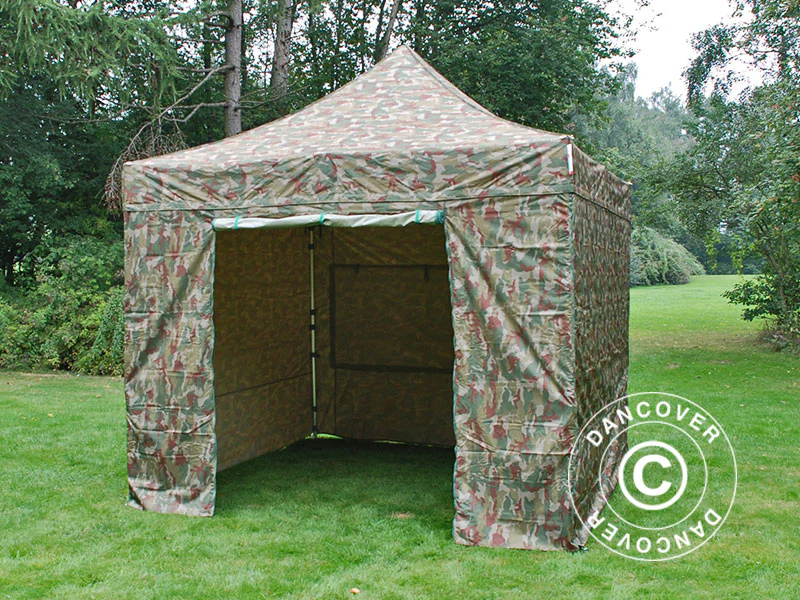 Foldetelt FleXtents PRO 3x3m Camouflage/Militær, inkl. 4 sider - Image 15