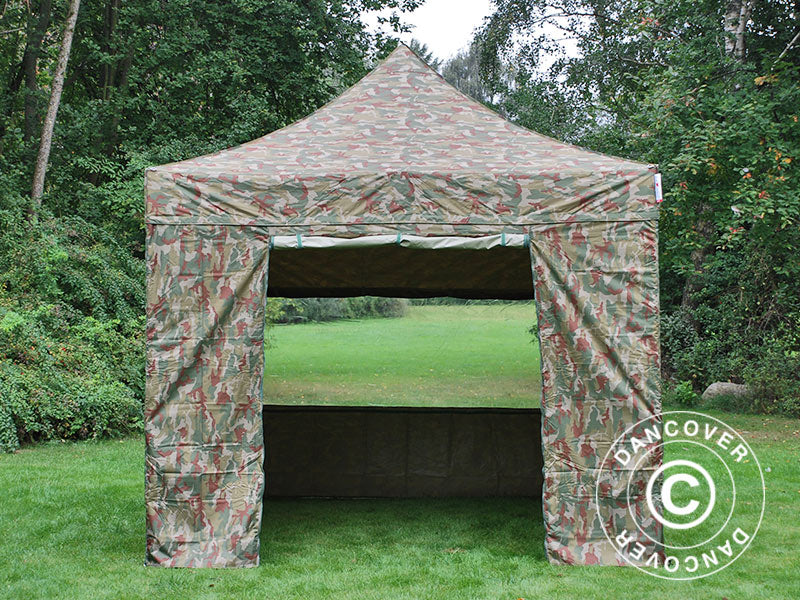 Foldetelt FleXtents PRO 3x3m Camouflage/Militær, inkl. 4 sider - Image 5