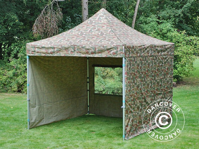 Foldetelt FleXtents PRO 3x3m Camouflage/Militær, inkl. 4 sider - Image 6