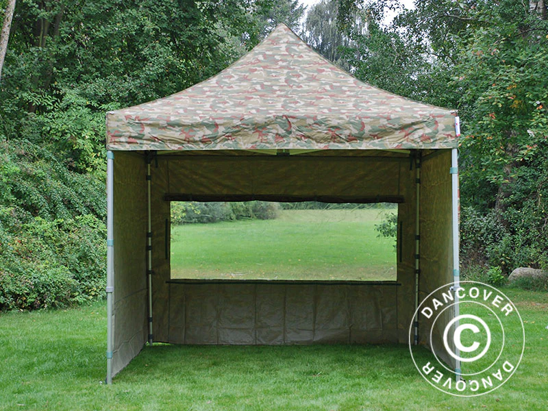 Foldetelt FleXtents PRO 3x3m Camouflage/Militær, inkl. 4 sider - Image 8