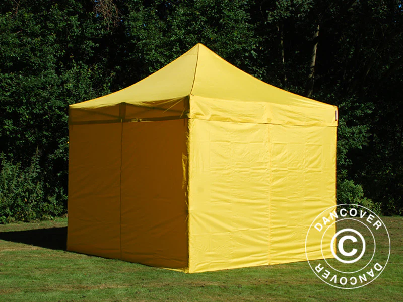 Foldetelt FleXtents PRO 3x3m Gul, inkl. 4 sider - Image 4