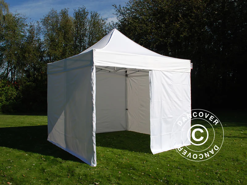 Foldetelt FleXtents PRO 3x3m Hvid, Brandhæmmende, inkl. 4 sider - Image 3
