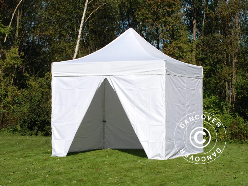 Foldetelt FleXtents PRO 3x3m Hvid, Brandhæmmende, inkl. 4 sider - Image 7
