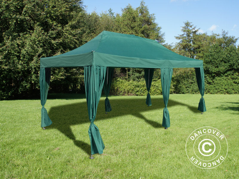 Foldetelt FleXtents PRO 3x6m Grøn, inkl. 6 pyntegardiner - Image 2