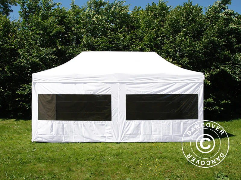Foldetelt FleXtents PRO 3x6m Hvid, Brandhæmmende, inkl. 6 sider - Image 2