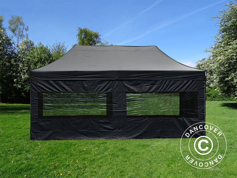 Foldetelt FleXtents PRO 3x6m Sort, inkl. 6 sider - Image 2