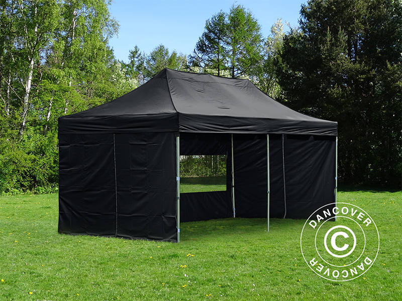 Foldetelt FleXtents PRO 3x6m Sort, inkl. 6 sider - Image 4