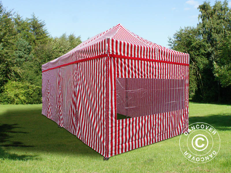 Foldetelt FleXtents PRO 3x6m stribet, inkl. 6 sider - Image 2