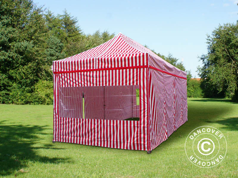 Foldetelt FleXtents PRO 3x6m stribet, inkl. 6 sider - Image 3