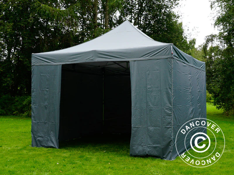 Foldetelt FleXtents PRO 4x4m Grå, inkl. 4 sider - Image 5