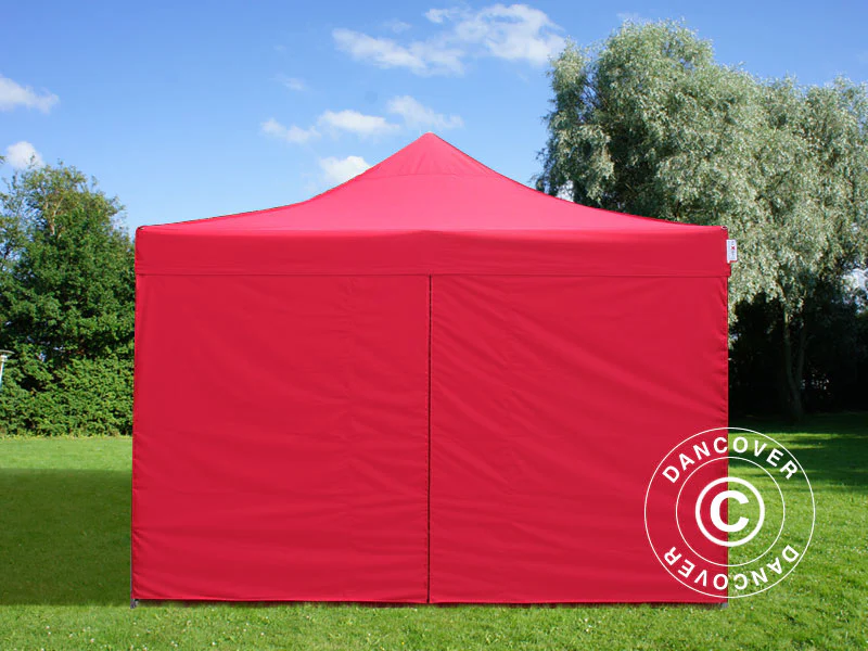 Foldetelt FleXtents PRO 4x4m Rød, inkl. 4 sider - Image 3