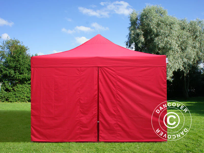 Foldetelt FleXtents PRO 4x4m Rød, inkl. 4 sider - Image 4