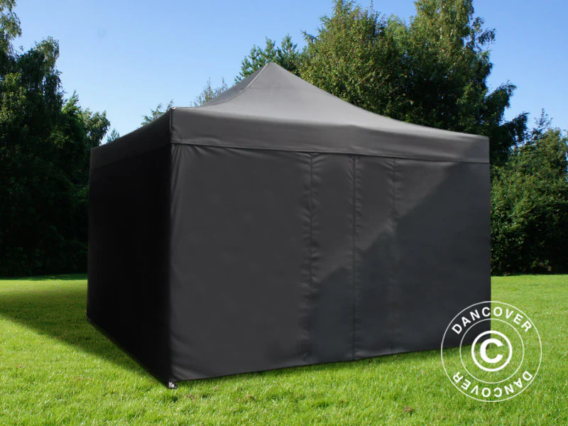 Foldetelt FleXtents PRO 4x4m Sort, Brandhæmmende, inkl. 4 sider - Image 2