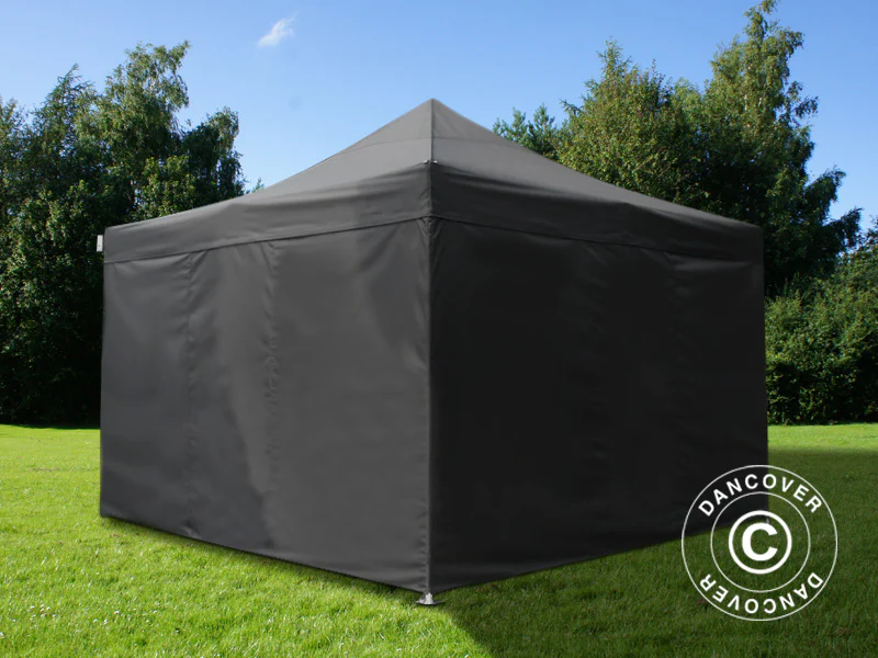 Foldetelt FleXtents PRO 4x4m Sort, inkl. 4 sider - Image 4