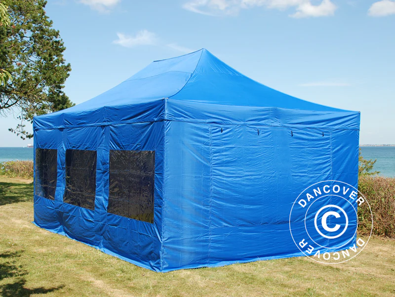 Foldetelt FleXtents PRO 4x6m Blå, inkl. 8 sider - Image 2
