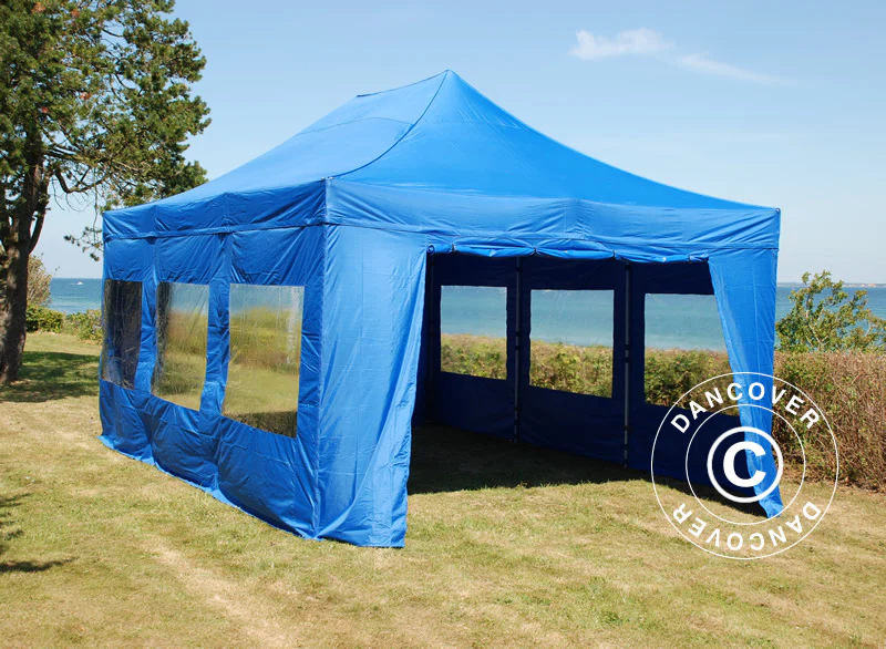 Foldetelt FleXtents PRO 4x6m Blå, inkl. 8 sider - Image 3