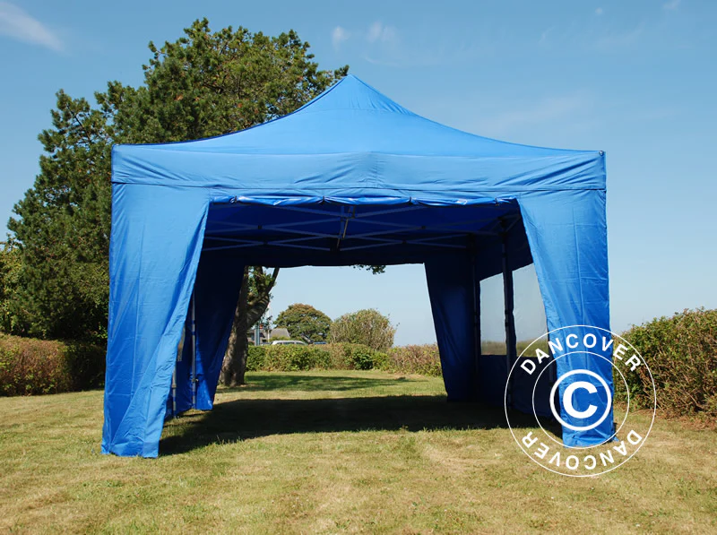 Foldetelt FleXtents PRO 4x6m Blå, inkl. 8 sider - Image 6