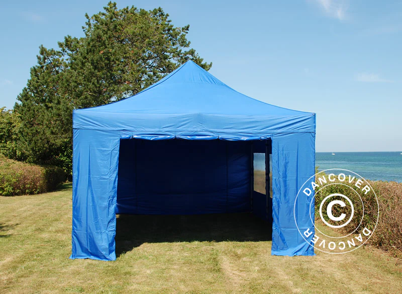 Foldetelt FleXtents PRO 4x6m Blå, inkl. 8 sider - Image 7