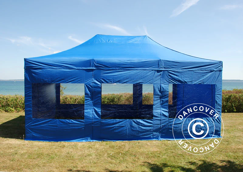Foldetelt FleXtents PRO 4x6m Blå, inkl. 8 sider - Image 8