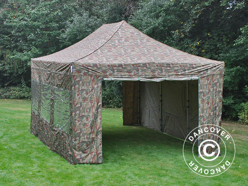 Foldetelt FleXtents PRO 4x6m Camouflage/Militær, inkl. 8 sider - Image 13
