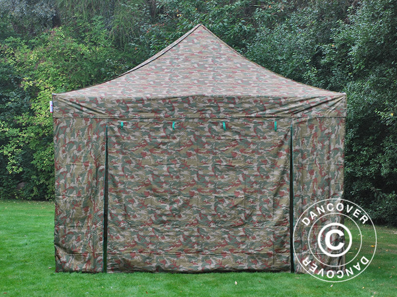 Foldetelt FleXtents PRO 4x6m Camouflage/Militær, inkl. 8 sider - Image 16