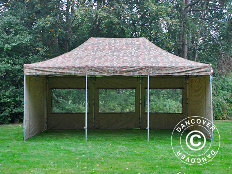 Foldetelt FleXtents PRO 4x6m Camouflage/Militær, inkl. 8 sider - Image 17