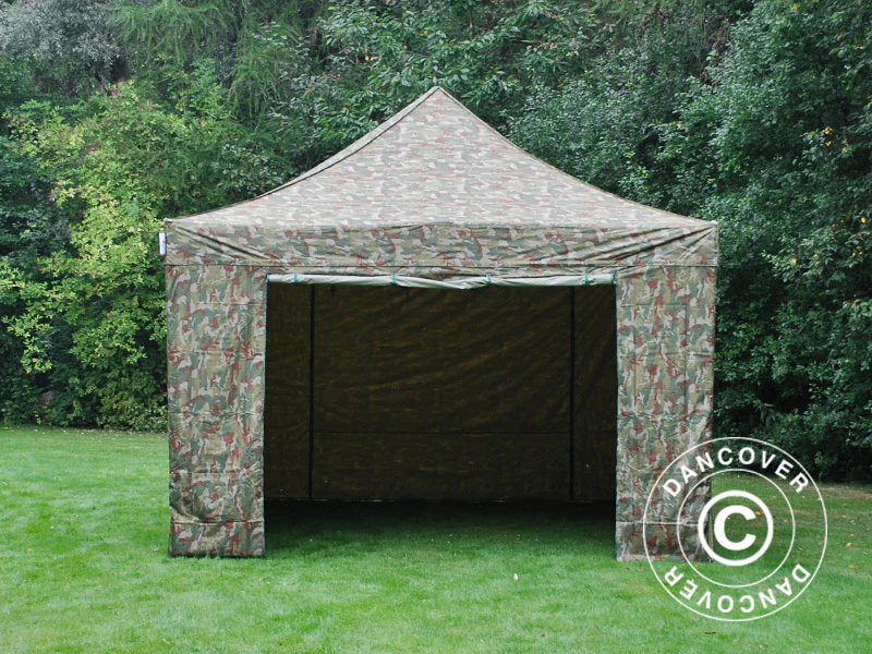 Foldetelt FleXtents PRO 4x6m Camouflage/Militær, inkl. 8 sider - Image 4