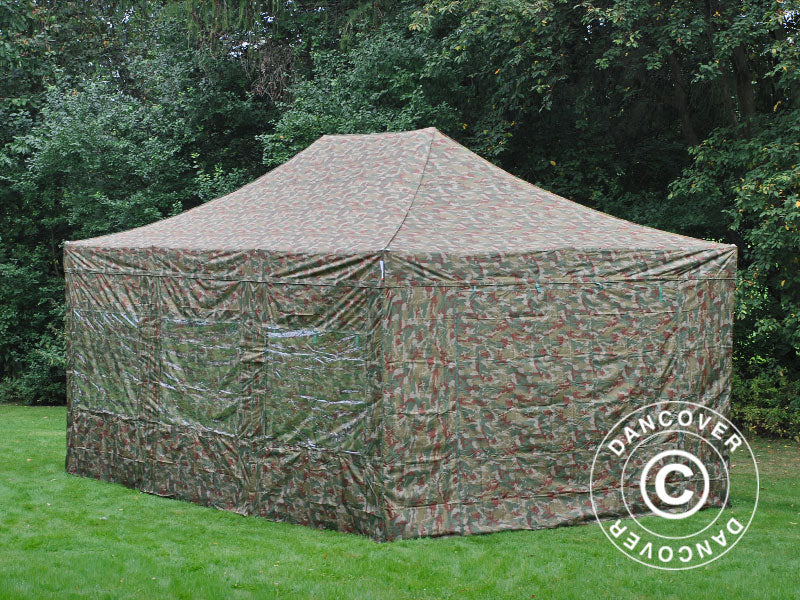 Foldetelt FleXtents PRO 4x6m Camouflage/Militær, inkl. 8 sider - Image 5