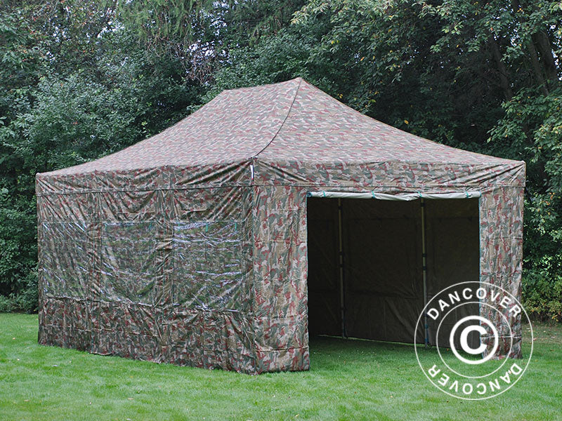 Foldetelt FleXtents PRO 4x6m Camouflage/Militær, inkl. 8 sider - Image 6