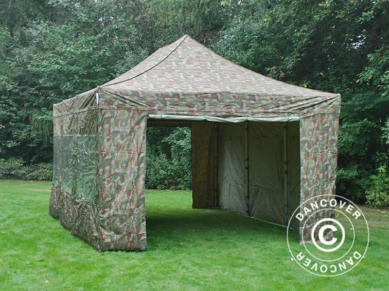 Foldetelt FleXtents PRO 4x6m Camouflage/Militær, inkl. 8 sider - Image 8