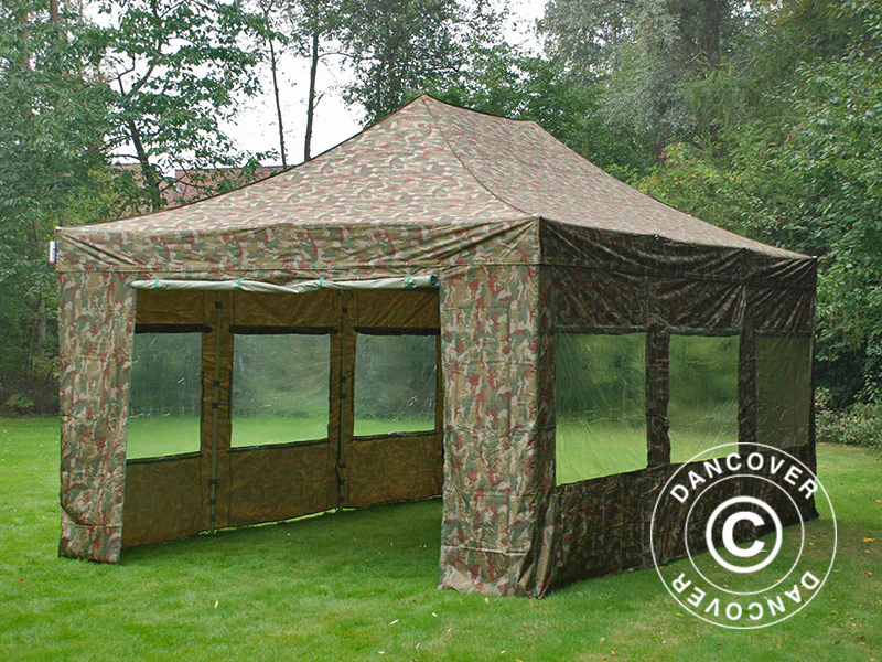 Foldetelt FleXtents PRO 4x6m Camouflage/Militær, inkl. 8 sider - Image 9